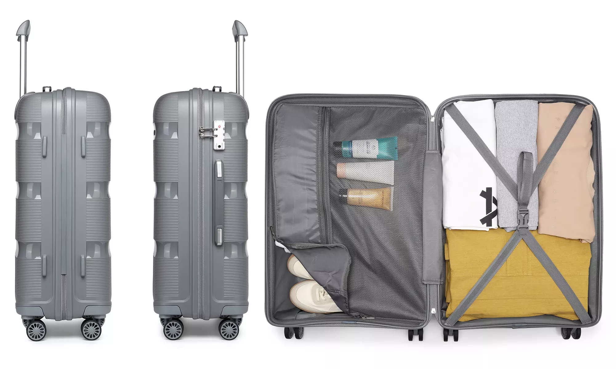 Ensemble de Valise de Voyage, Ensemble de Bagages de Cabine 3 pièces, Ensemble de Valise Rigide de 20/24/28 Pouces Valise pour Femmes Hommes Sac de Voyage Familial(C