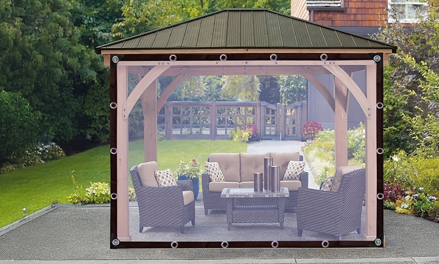 Image 2: Clear Plastic Tarps with Grommets