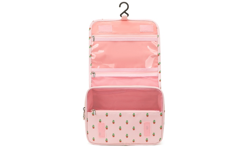 Image 23: Hanging Multi-Pocket Water-Resistant Travel Makeup Bag