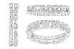 Fancy Stackable Eternity Bands Studded with Luminous Round-Cut Cubic Zirconia by L'artiste - Second Medium