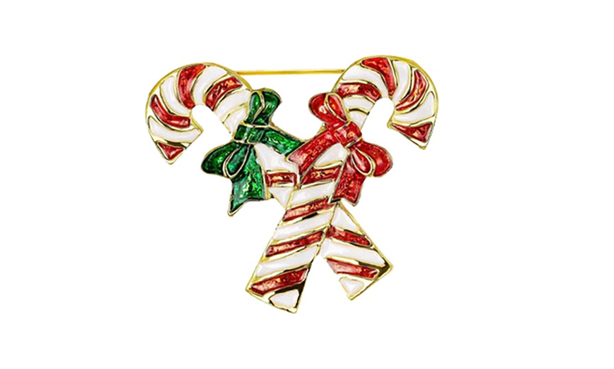 Image 5: Christmas Brooch Pin with Rhinestone Crystal