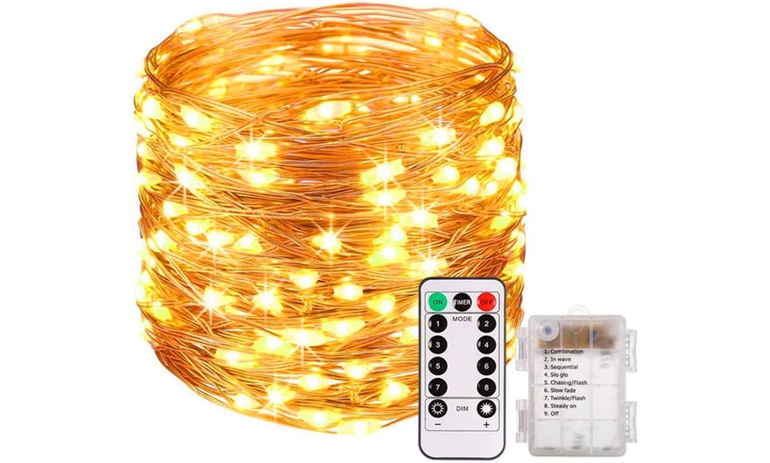 Image 9: 1x oder 2x LED-Lichterkette mit 100 oder 200 LEDs