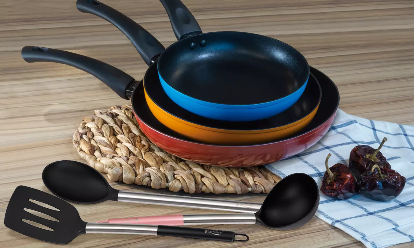 Batterie de cuisine San Ignacio, 3 poêles à frire et 3 ustensiles - Primary Image