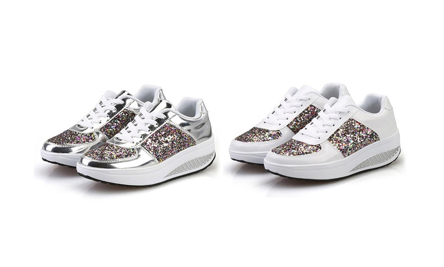 Image 12: Women's Glitter Sneakers