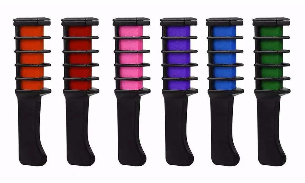Six-Piece of Colourful Hair Chalk Combs