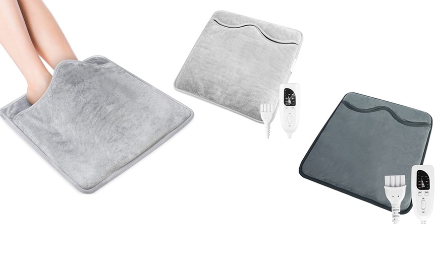 Image 1: Plug-In Electric Heated Blanket Foot Warmer