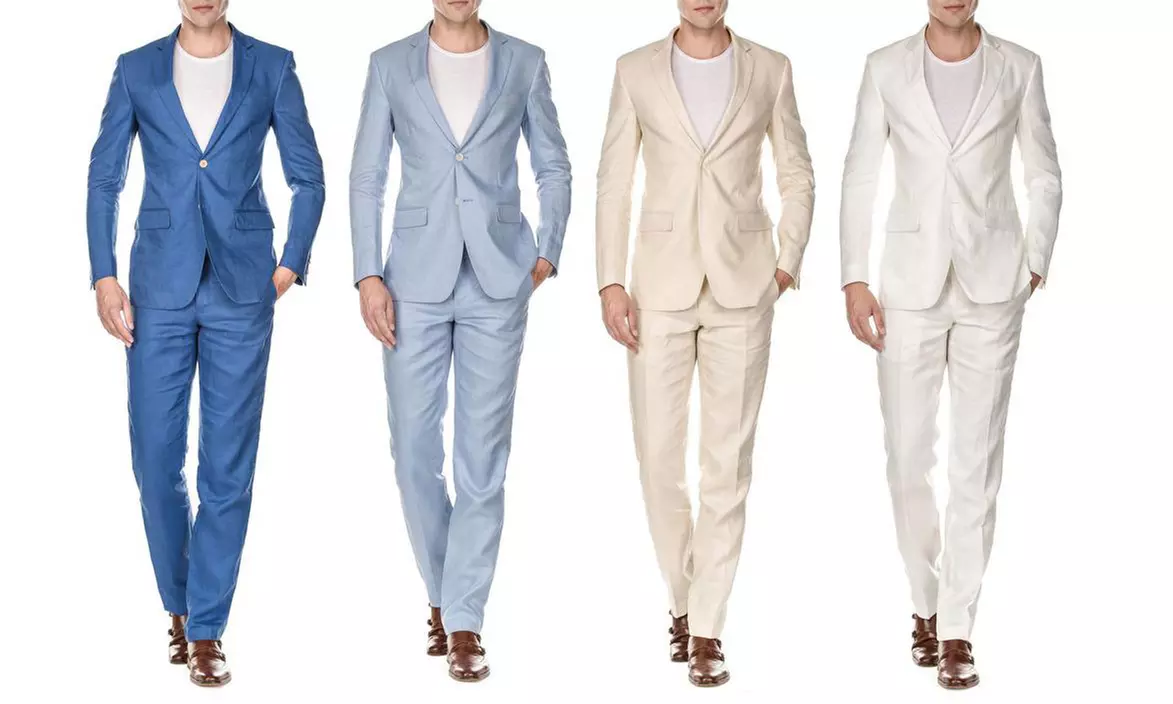 Gino Vitale Men's Slim-Fit Linen Suit - Primary Image