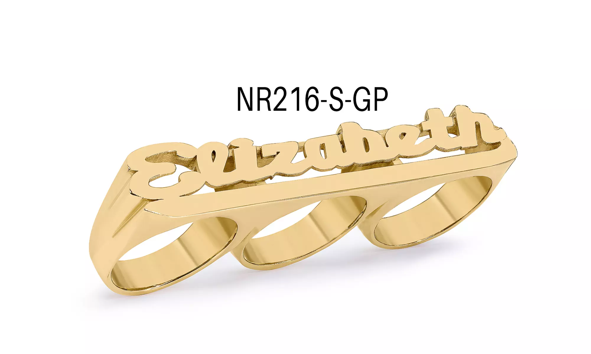 Double or Three-Finger Name Ring (Up to 75% Off). Four Options Available. - Second Medium