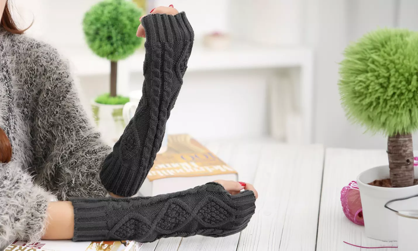 Manchons de bras en tricot