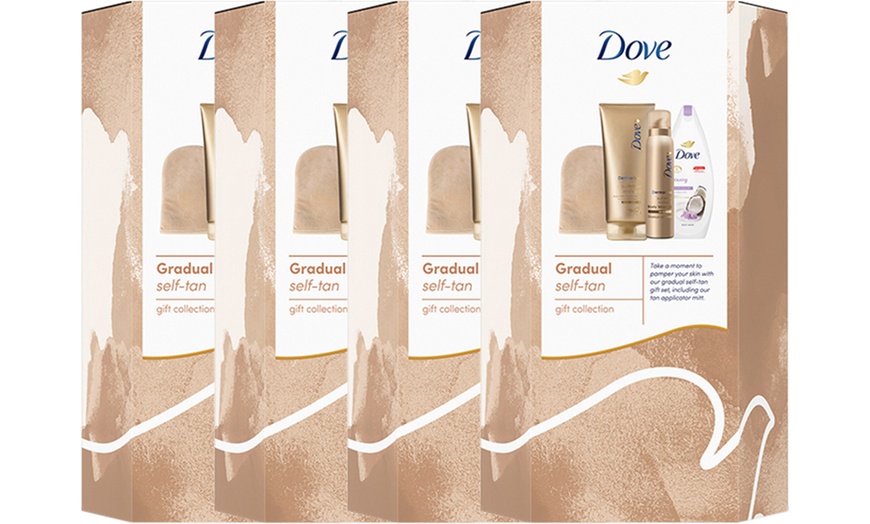 Image 8: Up to Four Three-Piece Dove Gradual Self Tan Gift Collection Gift Sets