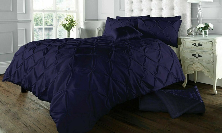 Image 11: Alford Pintuck Duvet Cover Set or Fitted Sheet