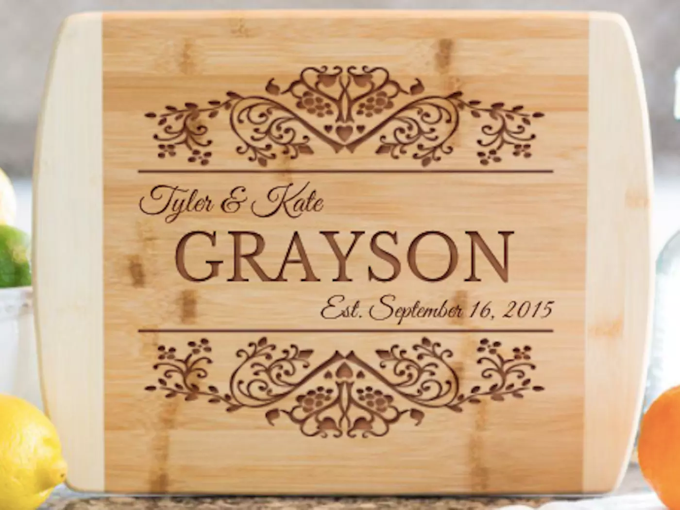 One, Two, Three, Four, or Five Personalized Bamboo Cutting Boards from Qualtry (Up to 50% Off) - Primary Image