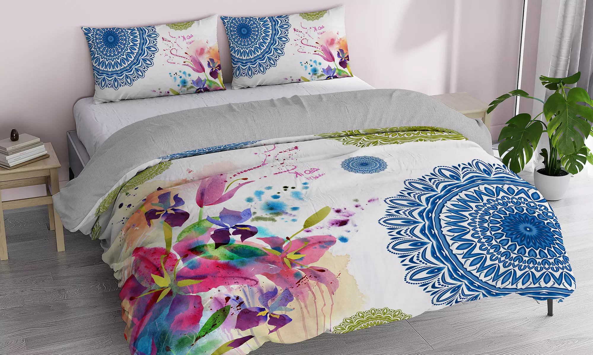 Parure copripiumino Kiosa in stampa digitale