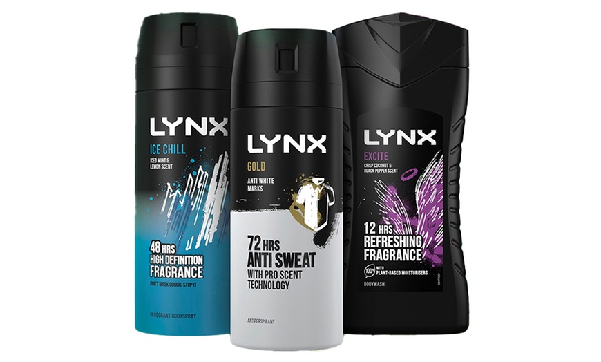 Image 3: Lynx Gold, Excite and Ice Chill Set for Him with Body Scrub