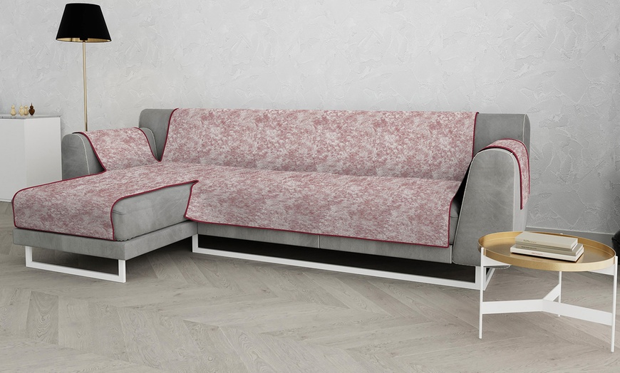 Image 1: Rutschfester Bezug für Sofa mit Chai­se­longue