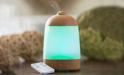 image for SpaMist Woodgrain Ultrasonic Diffuser with Remote