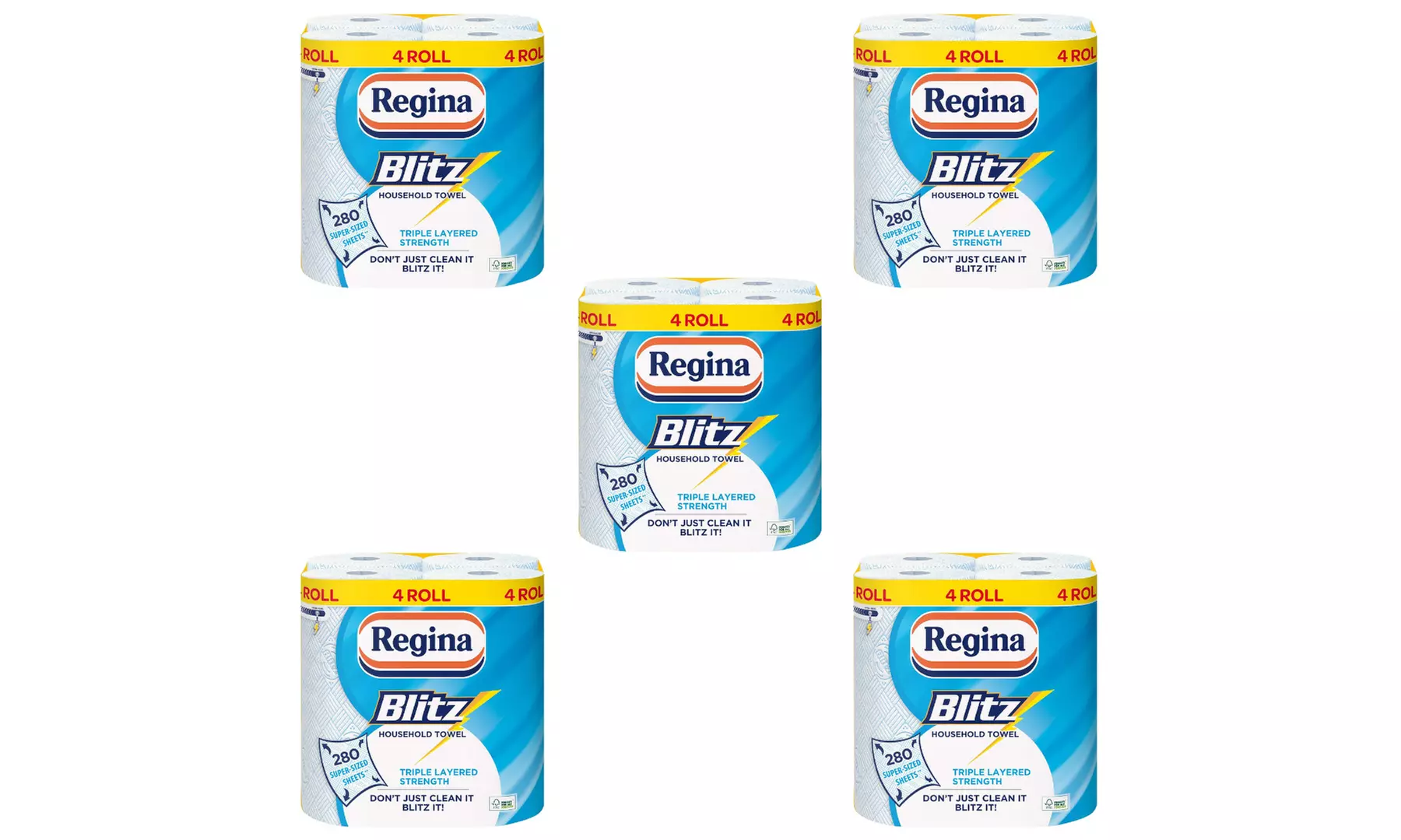 Regina Extra-Large Blitz Kitchen Towels – Super Absorbent 3-Ply Paper Rolls (4–24 Pack)