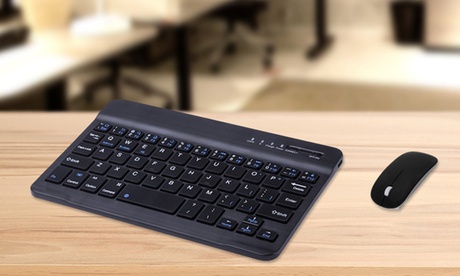 Tastiera Bluetooth® con design compatto e mouse ottico wireless