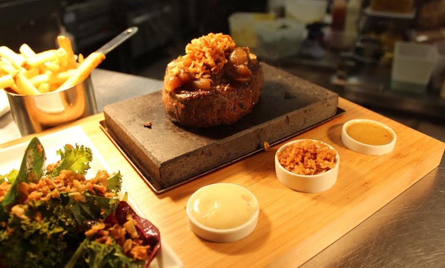 Image 2: 8oz Steak on a Stone Meal for Two