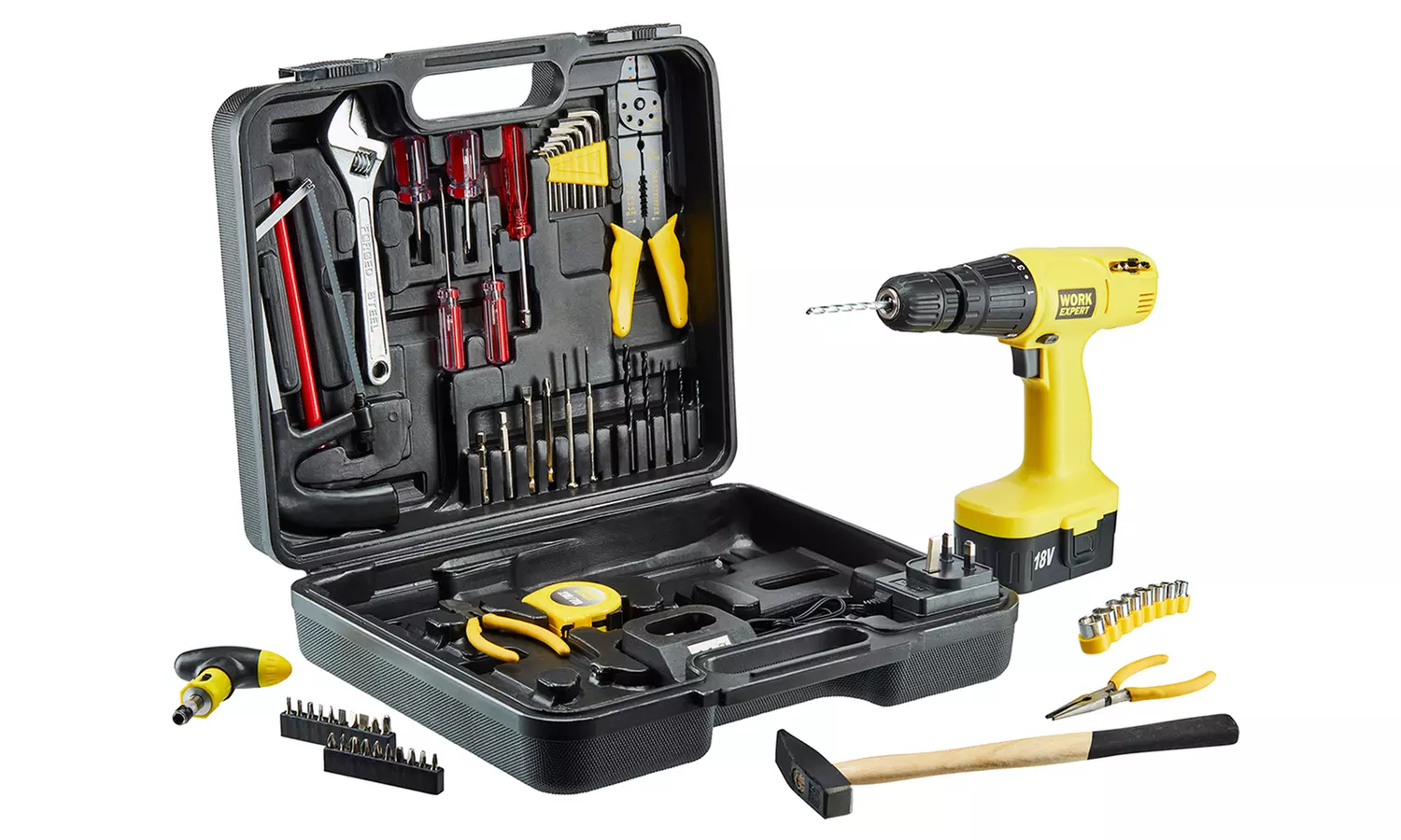 18V Cordless Hammer Drill Set or 1050W Hammer Drill with Accessories - Primary Image