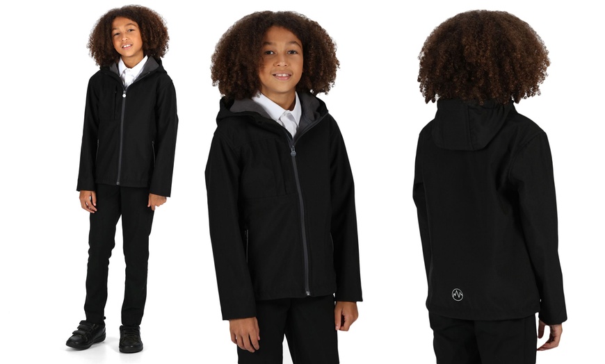 Image 4: Regatta Kids' Waterproof Hooded Softshell Jacket