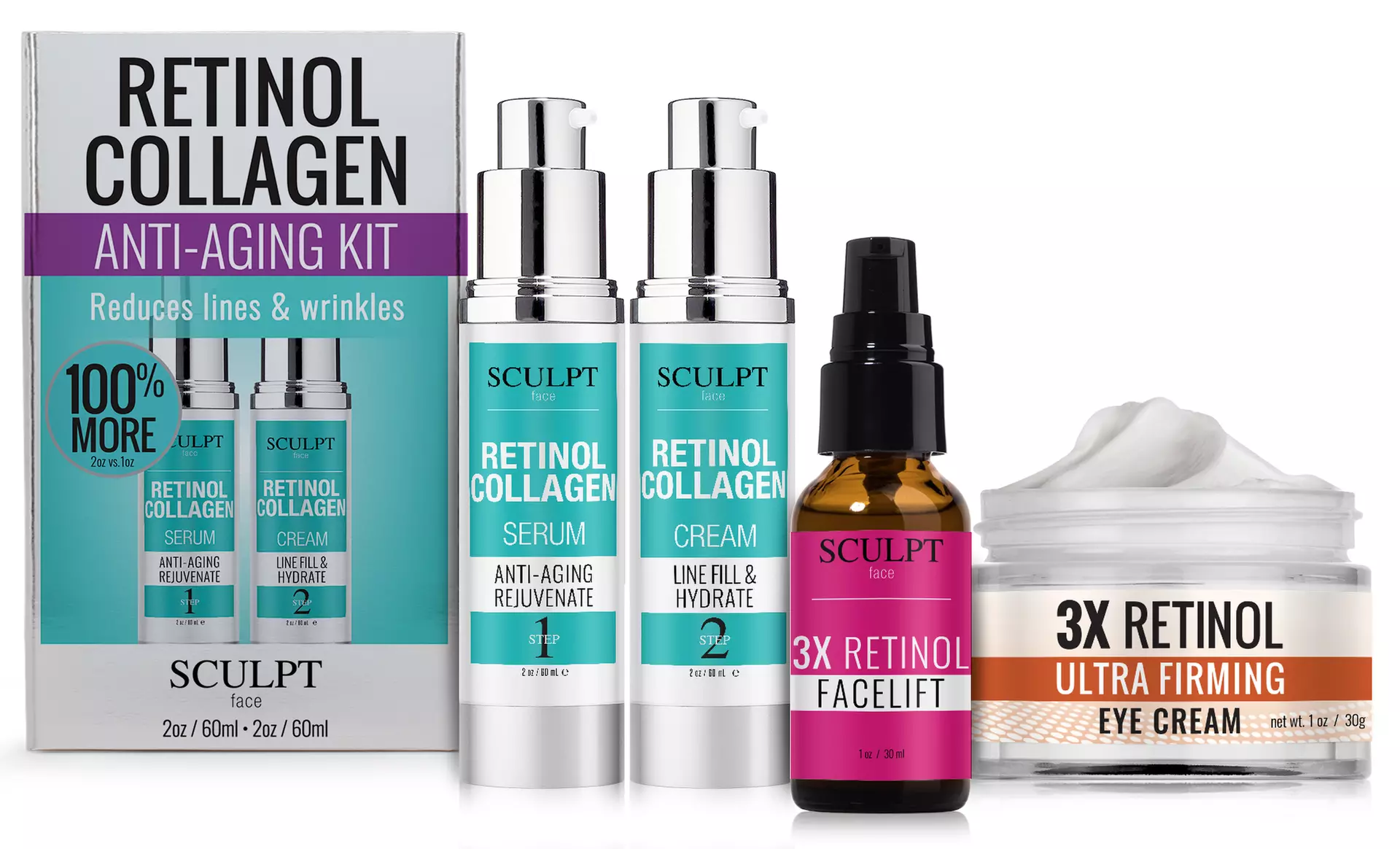 Sculpt Retinol Collagen and Facelift Kit (3-Piece) - Primary Image