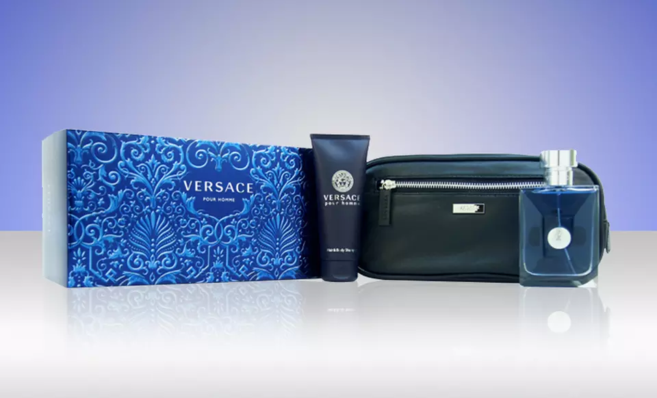 Versace Pour Homme Men's Fragrance Gift Set with Eau de Toilette Spray, Body Wash, and Travel Bag - Primary Image
