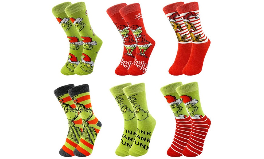 Image 2: Christmas Grinch Socks