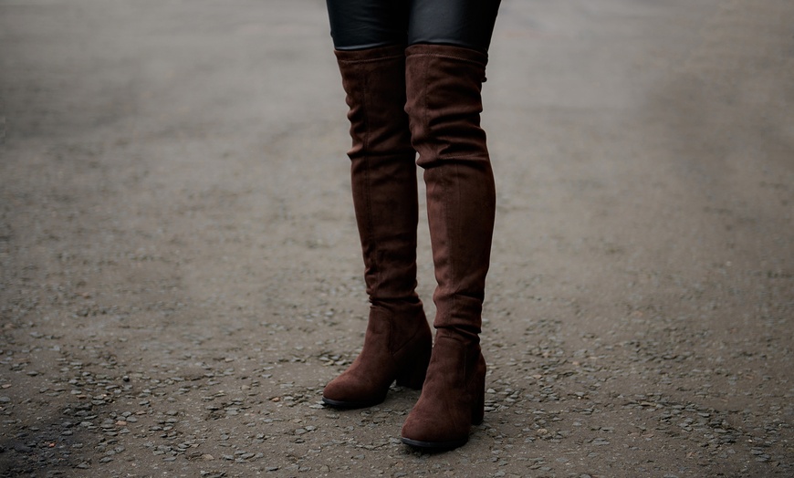 sheepskin thigh boots