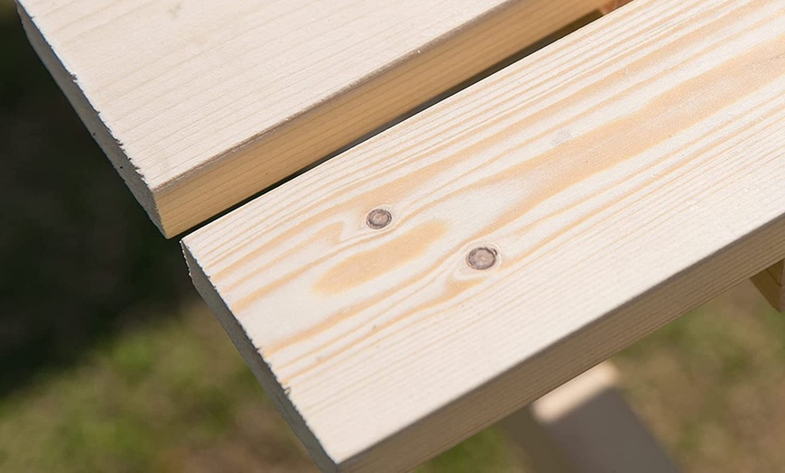 Image 3: Outsunny Wooden Picnic Table