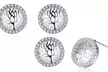 Fire Opal Tree of Life Earrings in Sterling Silver by DIANE LO'REN - Second Medium