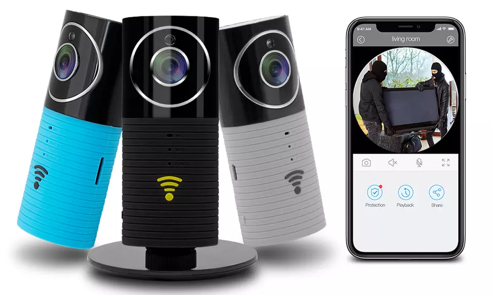 Caméra de surveillance WiFi sur pied "Cleverdog" avec grand angle 360° - Primary Image