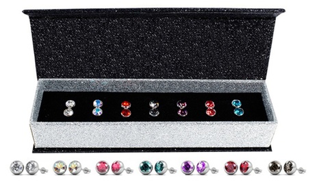 7 o 14 paia di orecchini in vari colori realizzati con cristalli Swarovski®