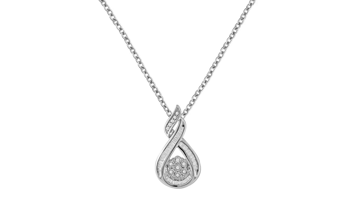 1/4 CTTW Diamond Drop Pendant in Sterling Silver by DiamondMuse - Primary Image