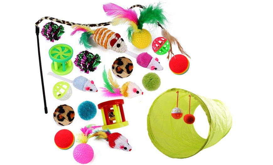 Image 2: 21-Piece Cat Toy Pet Set