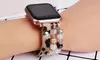 Leopard Calf Leather and Crystal Apple Watch Band All Series