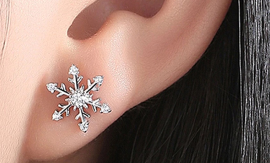 Image 2: Crystal Snowflake Earrings