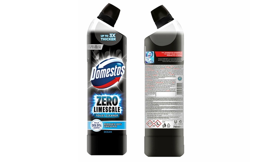 Image 1: Domestos Zero Limescale Ocean Antibacterial Toilet Gel 750ml