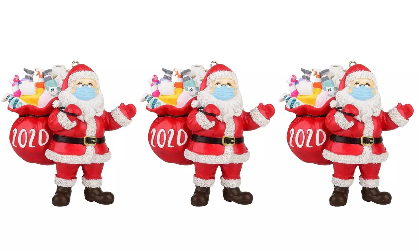 2020 Quarantine Christmas Santa Claus Hanging Ornament (1-, 3-, or 6-Pack) - Second Medium