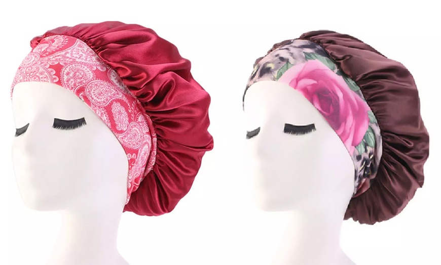 Image 17: One or Two Satin Sleeping Hair Wrap Headbands