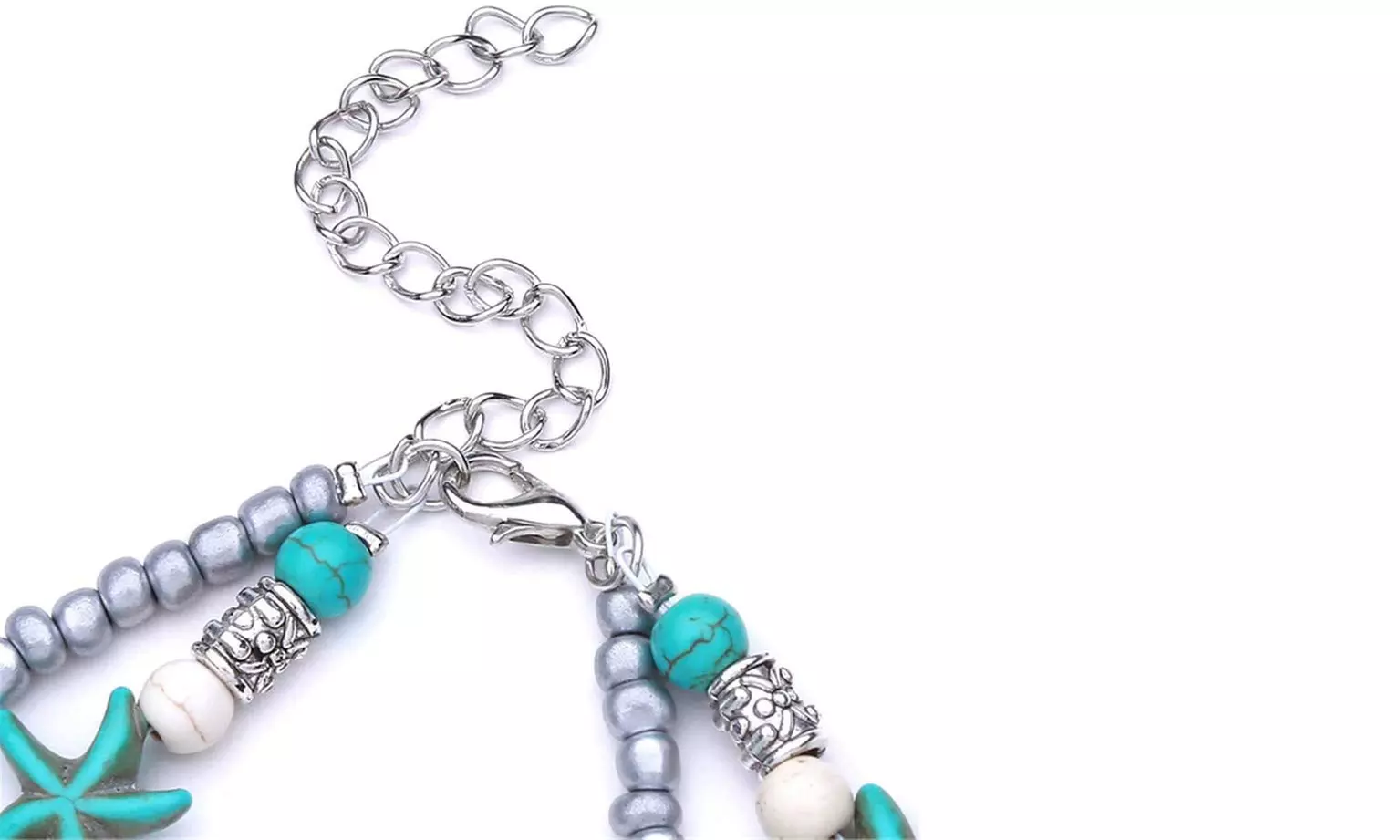 Tobillera doble con motivos marinos