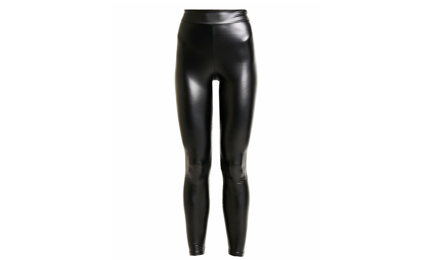 Image 1: Leggings nero in similpelle 