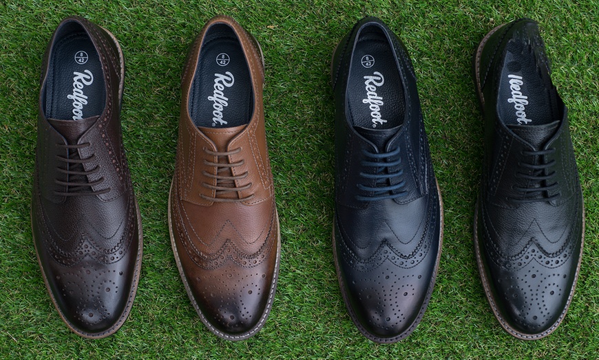 Image 1: Men's Leather Chunky Brogues