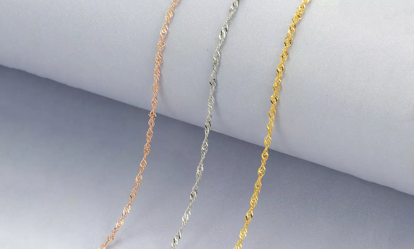 Halsketten-Set in Gelb-Gold, Weiß-Gold und Roségold - Primary Image