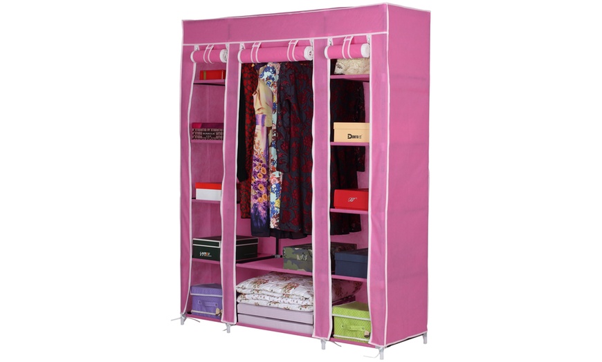 Image 11: Corner Canvas Wardrobe