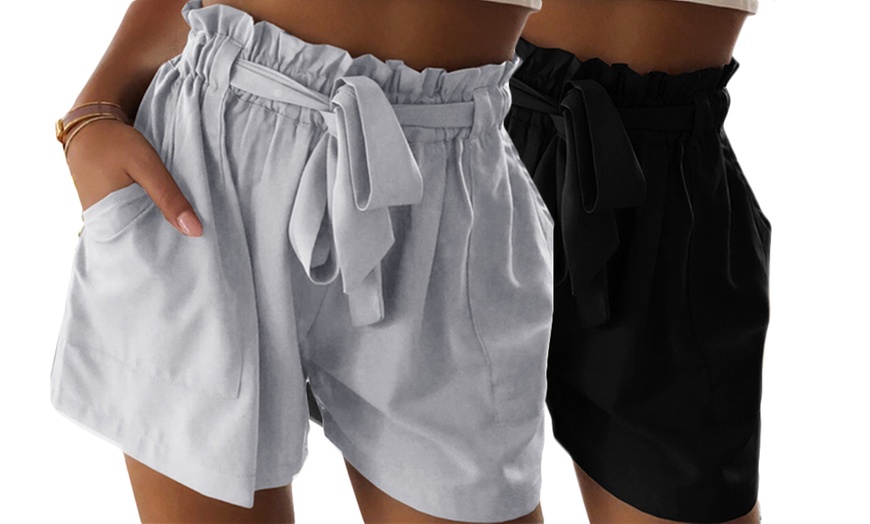 Image 11: High Waist Tie Shorts