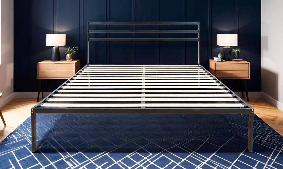 Lit Quiétude en acier avec lattes passives, espace de rangement sous le lit, robuste et confortable, livraison offerte - Primary Image