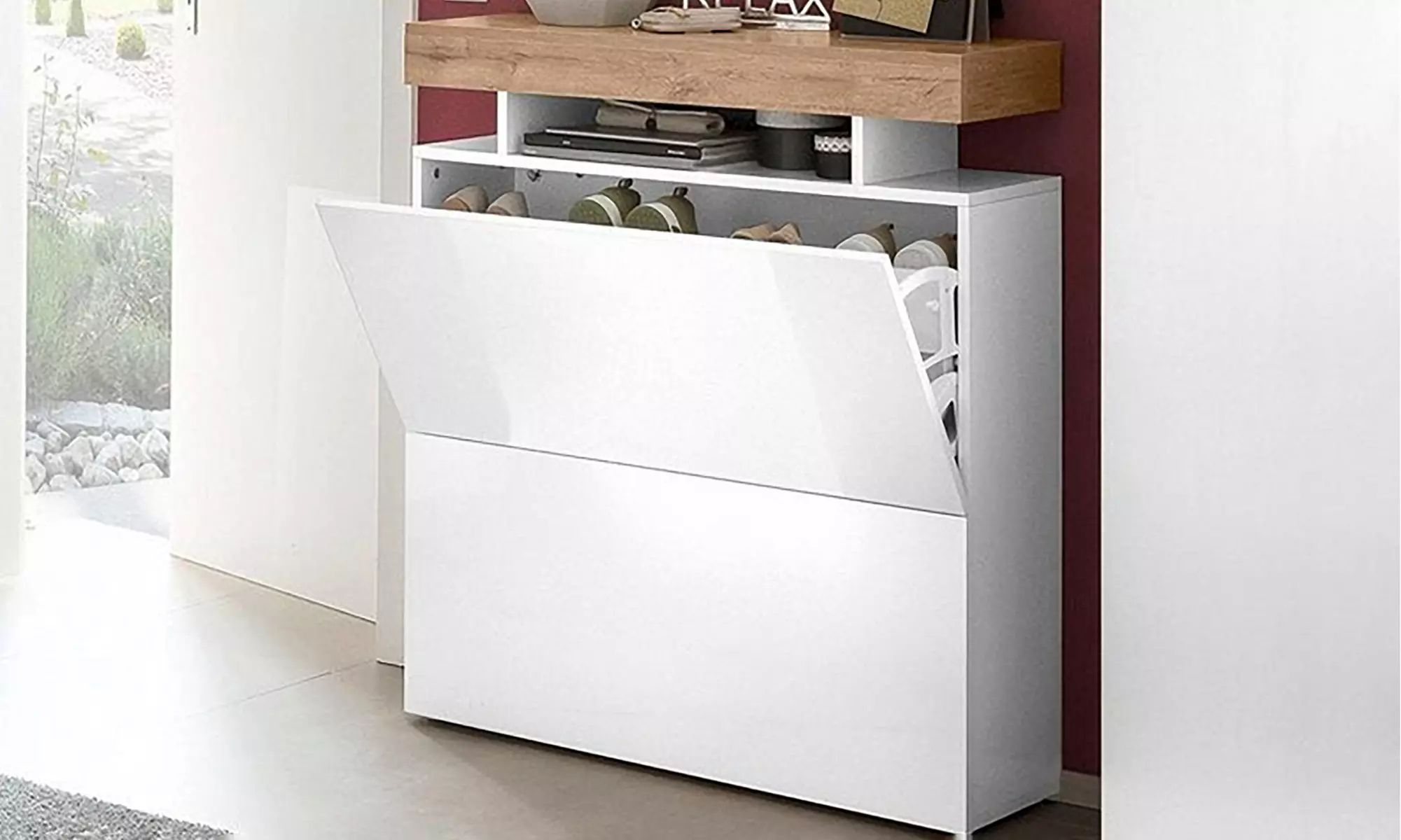 Scarpiera di design Trevi, Made in Italy e con 2 ante - Primary Image