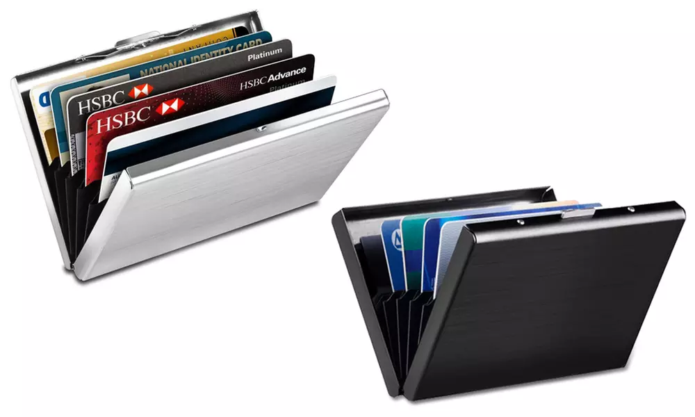 1x oder 2x Edelstahl-Kreditkarten-Etui mit RFID-Schutz