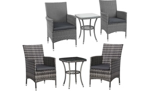 Outsunny Rattan-Effect Bistro Set